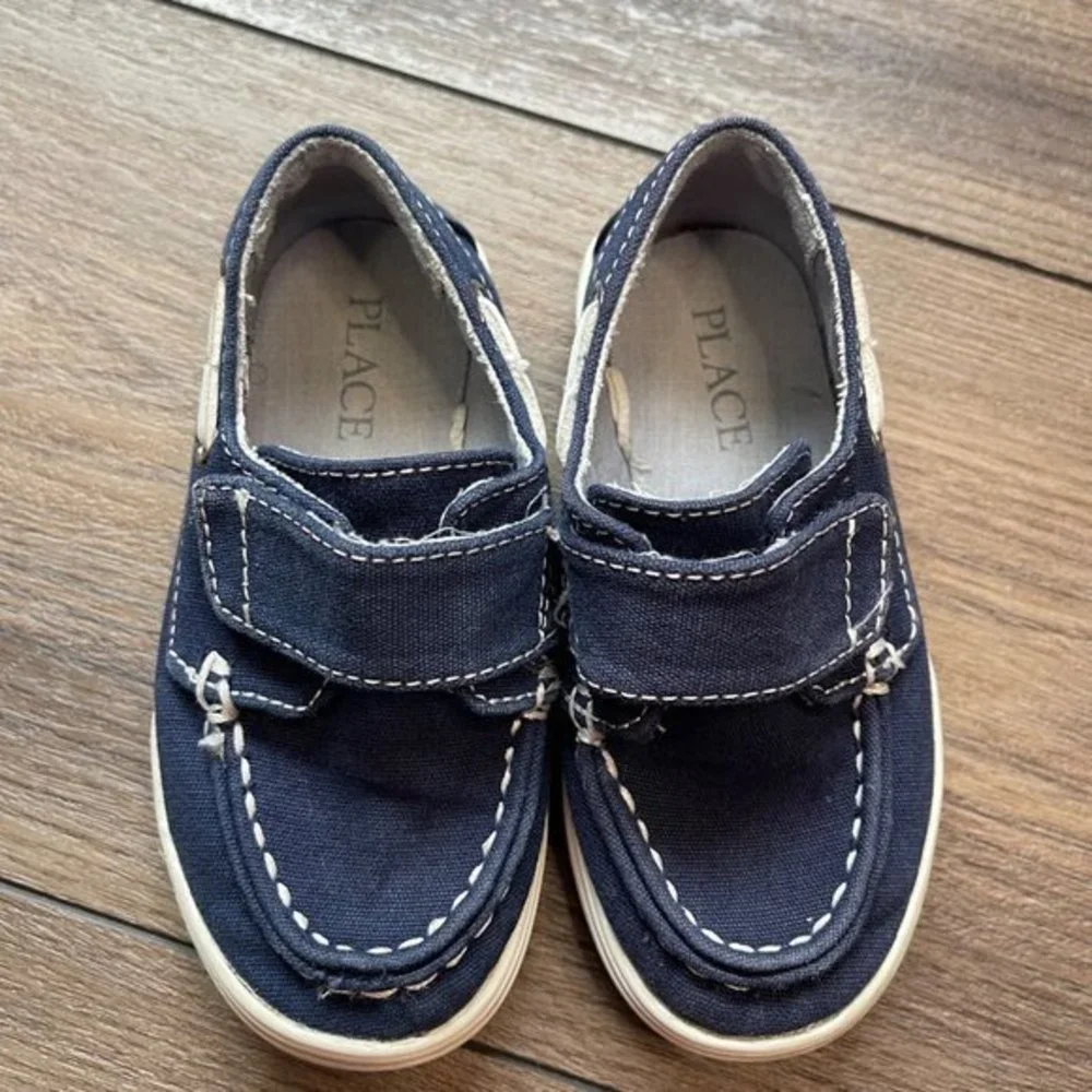 The Children's Place Boys Hook and Loop Navy Slip On Casual Shoes Baby Size‎ 7
